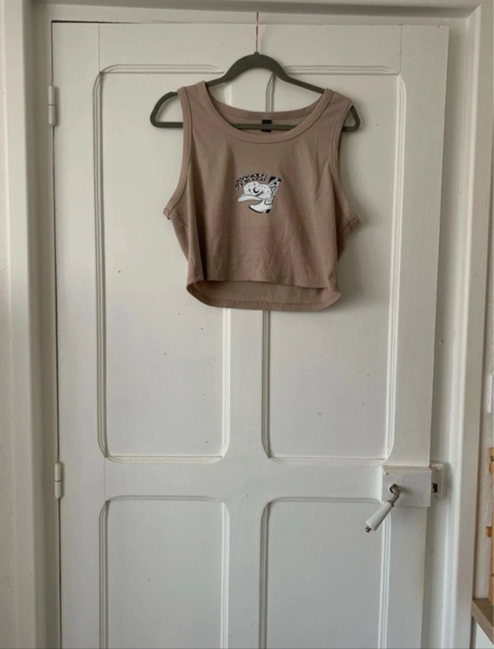 Débardeur court texturé côtelé marron clair Cowgirl femme - Taille 2XL Curve